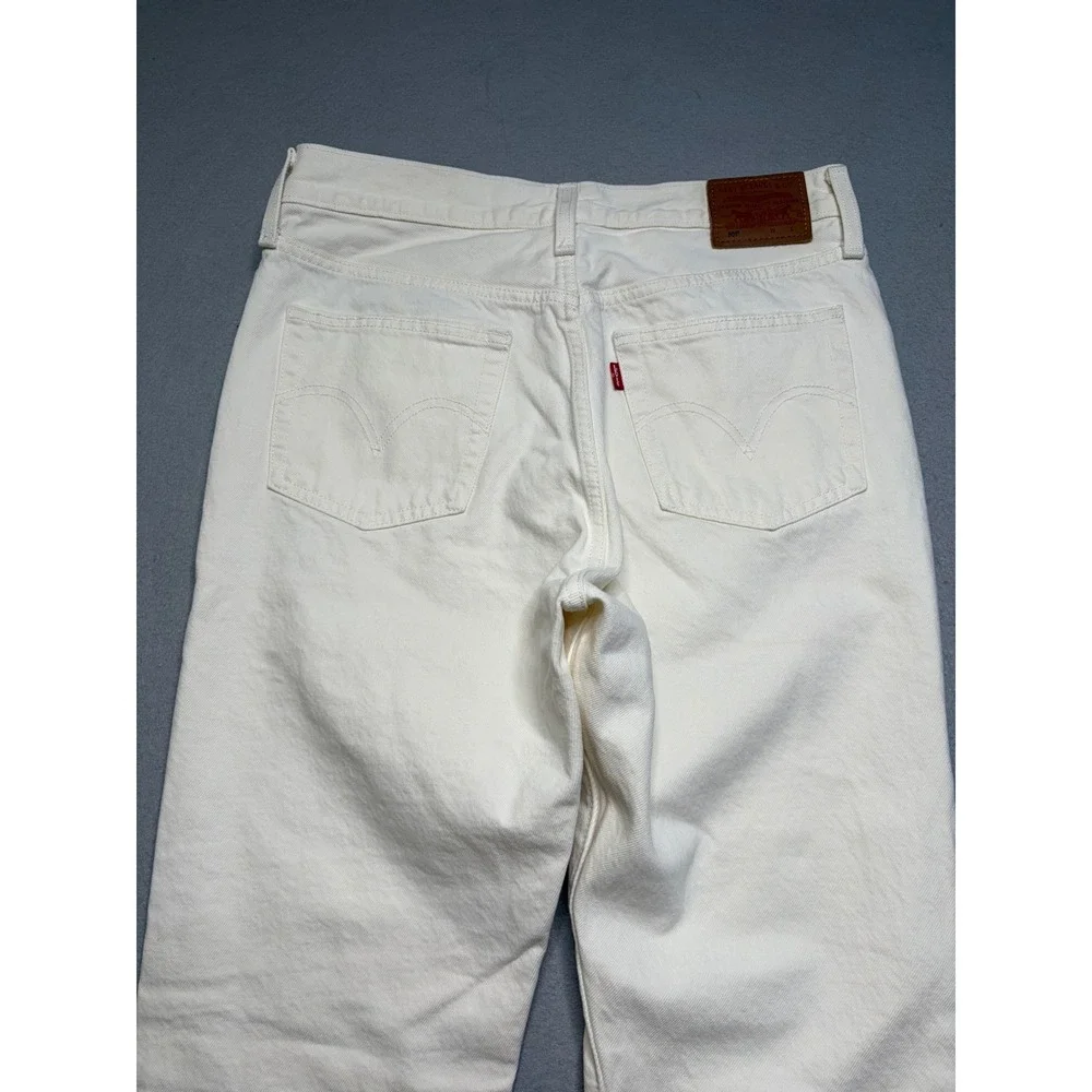 Levi's 501 Original Fit Jeans Mens 30x32 White Premium Straight Leg Raw Hem